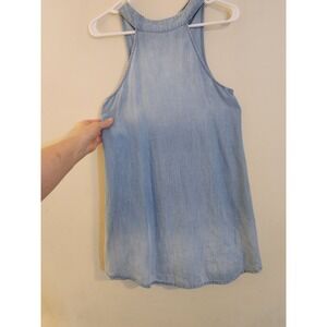 Anthropologie Cloth + Stone Size‎ PXXS Sleeveless Halter Mini Chambray Dress